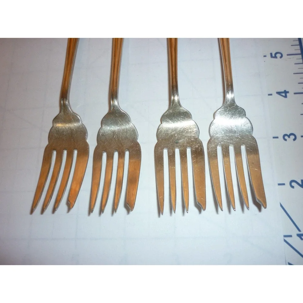3 GM Co‎ EP Pat. silverplate fork Pastry Antique Monogram Gorham